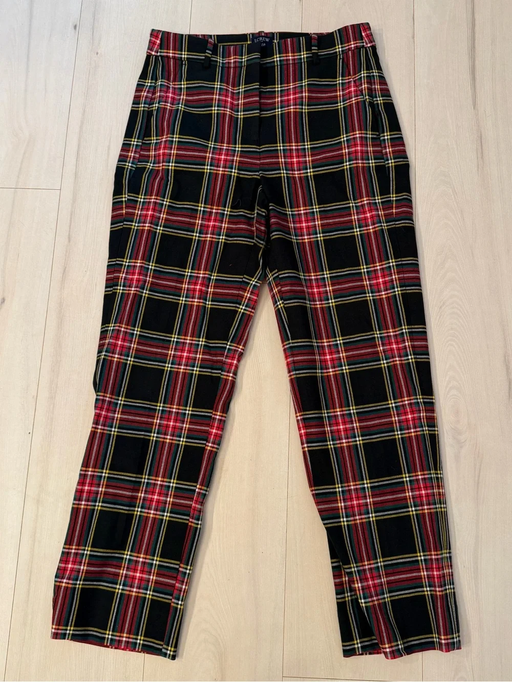J. Crew Red Plaid Kallie Trousers